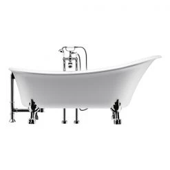 A&E Bath & Shower Freestanding Clawfoot Bathtub - 69-in - Glossy White