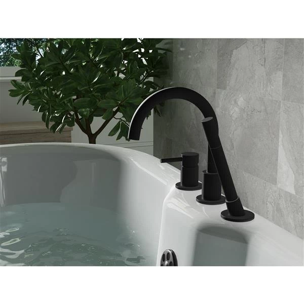 A&E Bath & Shower Oxford Deck Mount Faucet - Black 5 A&E Bath & Shower Oxford Deck Mount Faucet - Black - Image 3