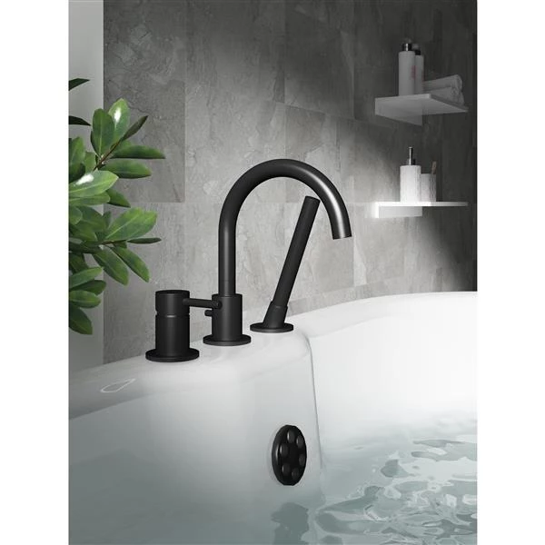 A&E Bath & Shower Oxford Deck Mount Faucet - Black 4 A&E Bath & Shower Oxford Deck Mount Faucet - Black - Image 2