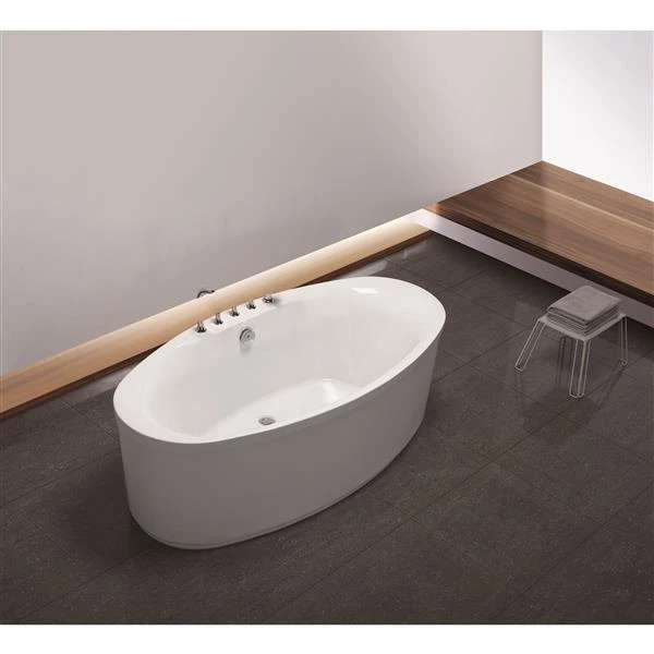 A&E Bath & Shower Dallas Freestanding Tub No Faucet - 67-in - White 4 A&E Bath & Shower Dallas Freestanding Tub No Faucet - 67-in - White - Image 2