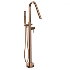 A&E Bath & Shower Vienna Freestanding Faucet - Angle Spout - Rose Gold