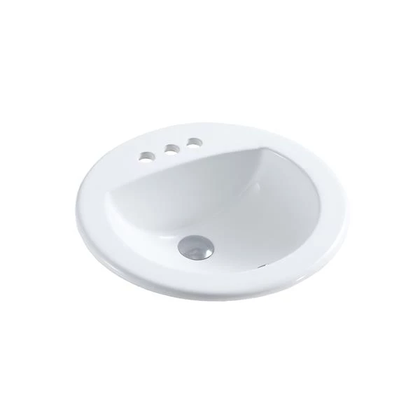A&E Bath & Shower Ingrid Drop-in Ceramic Basin Sink, Glossy White 3 A&E Bath & Shower Ingrid Drop-in Ceramic Basin Sink, Glossy White