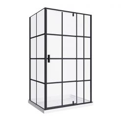 A&E Bath & Shower Taylor Bath Screen Shower Enclosure - 48-in - Black Matte