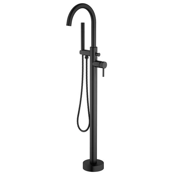 A&E Bath & Shower Milan Freestanding Faucet - Round Spout - Black 3 A&E Bath & Shower Milan Freestanding Faucet - Round Spout - Black