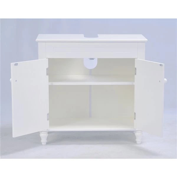 A&E Bath & Shower Axil III 2-Door 2-Shelf MDF Freestanding Cabinet Banks - 24-in W x 30-in H x 18-in D - White 4 A&E Bath & Shower Axil III 2-Door 2-Shelf MDF Freestanding Cabinet Banks - 24-in W x 30-in H x 18-in D - White - Image 2