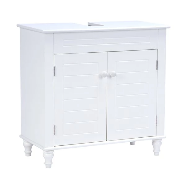 A&E Bath & Shower Axil III 2-Door 2-Shelf MDF Freestanding Cabinet Banks - 24-in W x 30-in H x 18-in D - White 3 A&E Bath & Shower Axil III 2-Door 2-Shelf MDF Freestanding Cabinet Banks - 24-in W x 30-in H x 18-in D - White