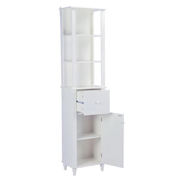 A&E Bath & Shower Axil II MDF Freestanding Linen Cabinet - 46-in W x 72-in H x 12-in D - White 4 A&E Bath & Shower Axil II MDF Freestanding Linen Cabinet - 46-in W x 72-in H x 12-in D - White - Image 2