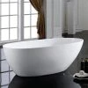A&E Bath & Shower Layla White Oval Acrylic Center Drain Bathtub - 33.5-in x 66.5-in - White High-Gloss Acrylic -Cheap A&E Bath Store 330783311 AlternateImage3 l