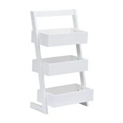 A&E Bath & Shower Axil I 3-Tier Composite Freestanding Bathroom Shelf - White