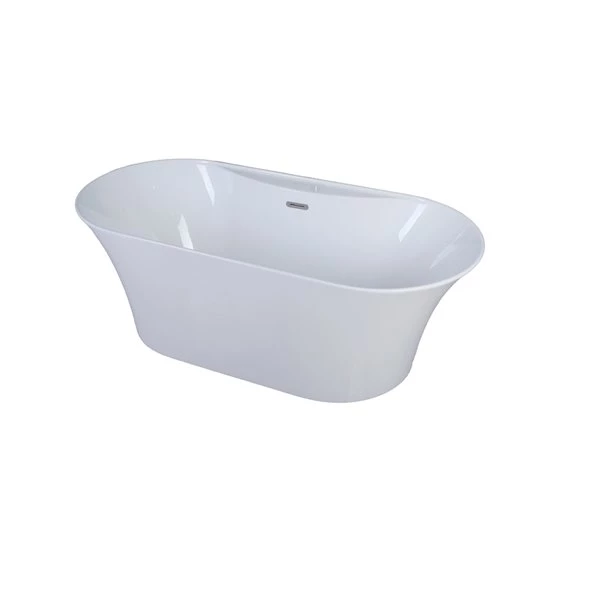 A&E Bath & Shower Cecile Oval Acrylic Center Drain Bathtub - 31-in x 67-in - White High-Gloss Acrylic 3 A&E Bath & Shower Cecile Oval Acrylic Center Drain Bathtub - 31-in x 67-in - White High-Gloss Acrylic