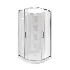 A&E Bath & Shower Limon White 76-in x 38-in x 38-in Neo-Round Corner Shower Kit - 3-piece
