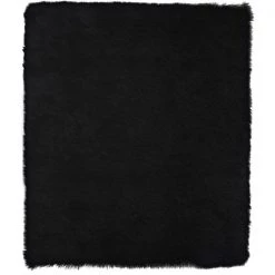 A&E Bath & Shower 3-ft x 4-ft Black Faux Sheepskin Plush Rectangular Indoor Solid Rug