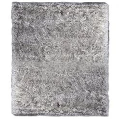 A&E Bath & Shower 3-ft x 4-ft Grey Tip Faux Sheepskin Plush Rectangular Indoor Solid Rug