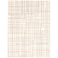 A&E Bath & Shower Onslow 5-ft x 7-ft Cream/Silver Rectangular Indoor Geometric Rug