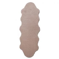 A&E Bath & Shower 2-ft x 6-ft Taupe Faux Fur Plush Irregular Indoor Solid Rug