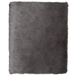 A&E Bath & Shower 3-ft x 4-ft Grey Faux Sheepskin Plush Rectangular Indoor Solid Rug