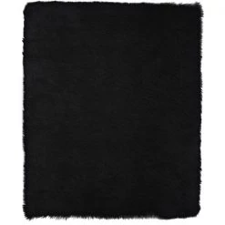 A&E Bath & Shower 4-ft x 6-ft Black Faux Sheepskin Plush Rectangular Indoor Solid Rug