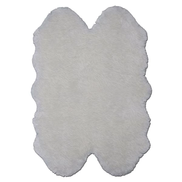 A&E Bath & Shower 4-ft x 6-ft Ivory Faux Sheepskin Plush Irregular Indoor Solid Rug 3 A&E Bath & Shower 4-ft x 6-ft Ivory Faux Sheepskin Plush Irregular Indoor Solid Rug