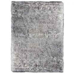 A&E Bath & Shower 2-ft x 3-ft Grey Tip Faux Sheepskin Plush Rectangular Indoor Solid Rug