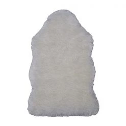 A&E Bath & Shower 2-ft x 3-ft Ivory Faux Sheepskin Plush Irregular Indoor Solid Rug