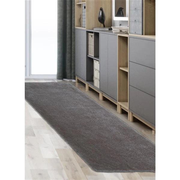 A&E Bath & Shower 2-ft x 6-ft Grey Faux Fur Plush Rectangular Indoor Solid Rug 4 A&E Bath & Shower 2-ft x 6-ft Grey Faux Fur Plush Rectangular Indoor Solid Rug - Image 2