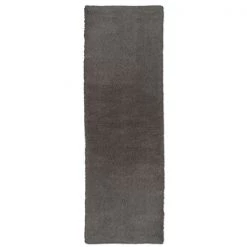 A&E Bath & Shower 2-ft x 6-ft Grey Faux Fur Plush Rectangular Indoor Solid Rug