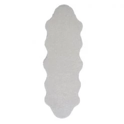 A&E Bath & Shower 2-ft x 6-ft Ivory Faux Fur Plush Irregular Indoor Solid Rug