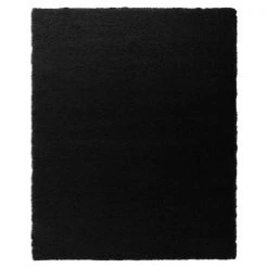 A&E Bath & Shower 4-ft x 6-ft Black Faux Fur Plush Rectangular Indoor Solid Rug