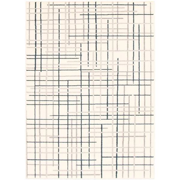 A&E Bath & Shower Onslow 7-ft x 10-ft Cream/Petrol Grey Rectangular Indoor Geometric Rug 3 A&E Bath & Shower Onslow 7-ft x 10-ft Cream/Petrol Grey Rectangular Indoor Geometric Rug