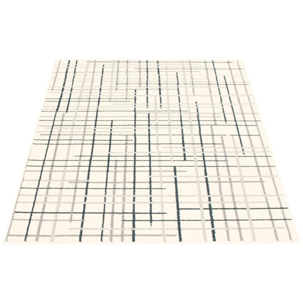 A&E Bath & Shower Onslow 3-ft x 5-ft Cream/Petrol Grey Rectangular Indoor Geometric Rug 5 A&E Bath & Shower Onslow 3-ft x 5-ft Cream/Petrol Grey Rectangular Indoor Geometric Rug - Image 3