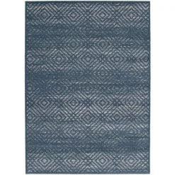 A&E Bath & Shower Rio 5-ft x 7-ft Petrol Grey Rectangular Indoor Geometric Rug