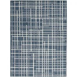 A&E Bath & Shower Onslow 3-ft x 5-ft Petrol Grey Rectangular Indoor Geometric Rug