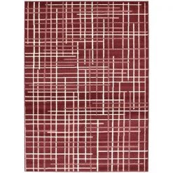 A&E Bath & Shower Onslow 5-ft x 7-ft Red Rectangular Indoor Geometric Rug