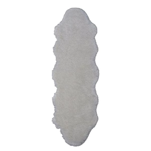 A&E Bath & Shower 2-ft x 6-ft Ivory Faux Sheepskin Plush Irregular Indoor Solid Rug 3 A&E Bath & Shower 2-ft x 6-ft Ivory Faux Sheepskin Plush Irregular Indoor Solid Rug