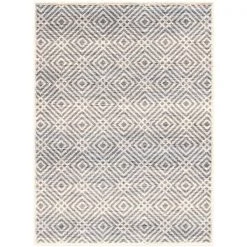 A&E Bath & Shower Rio 3-ft x 5-ft Silver/Petrol Grey Rectangular Indoor Geometric Rug