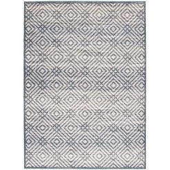 A&E Bath & Shower Rio 3-ft x 5-ft Petrol Grey/Silver Rectangular Indoor Geometric Rug