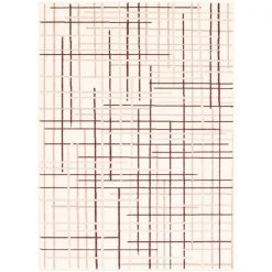 A&E Bath & Shower Onslow 3-ft x 5-ft Cream/Red Rectangular Indoor Geometric Rug