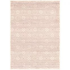 A&E Bath & Shower Rio 7-ft x 10-ft Silver/Pink Rectangular Indoor Geometric Rug