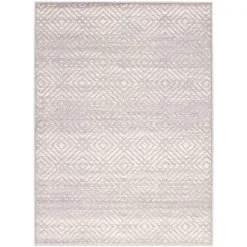 A&E Bath & Shower Rio 3-ft x 5-ft Silver Rectangular Indoor Geometric Rug