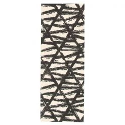 A&E Bath & Shower Leland 2-ft x 8-ft Black/Ivory Rectangular Indoor Geometric Rug